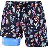 uideazone Mens Swim Trunks with Compression Liner Swimming Shorts 7 Inch Inseam Waterproof Quick Dry Beach Sport Shorts M-XXL