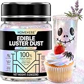 HomeHere Edible Luster Dust Food-Grade Glimmer Powder Glitter for Cake Decorating 8g, Edible Sprinkle Glitter for Cocktails Drinks Baking Candy Dessert Chocolate Vegan Tasteless