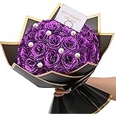 Waipfaru Glitter Roses Bouquet, DIY Fake Flowers Bouquet, Everlasting Shiny Artificial Rose Bouquet for Valentines, Anniversary, Engagement, Wedding, 36 Roses
