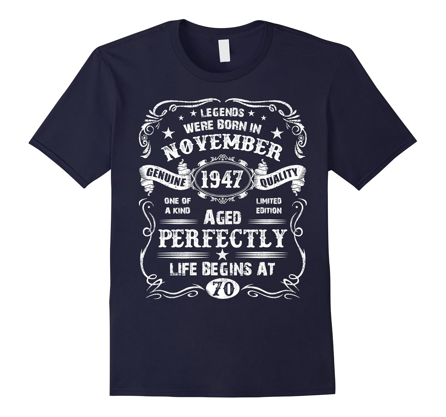 Mens 70th Birthday T-Shirt Legend November 1947 Gift Ideas Shirt-ANZ