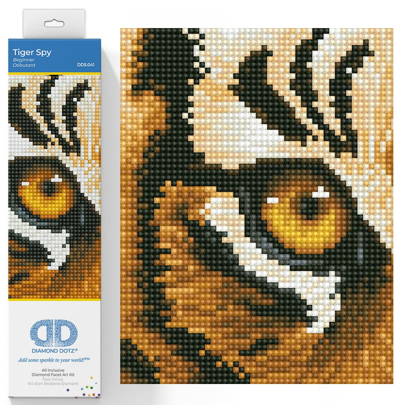 DIAMOND DOTZ Painting Kit, Intermediate Kit, DD5, Tiger Spy