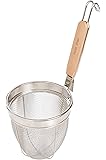 Helen Chen's Asian Kitchen Stainless Steel Mesh Spider Food Dumpling Noodle Strainer, 6-Inch Strainer Basket with 7.5-Inch Handle