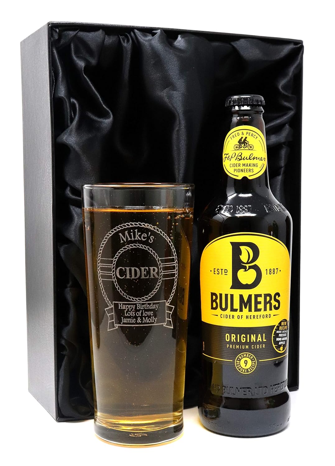 Engraved/Personalised *Cider Design* New Pint Glass & Bottle of Cider