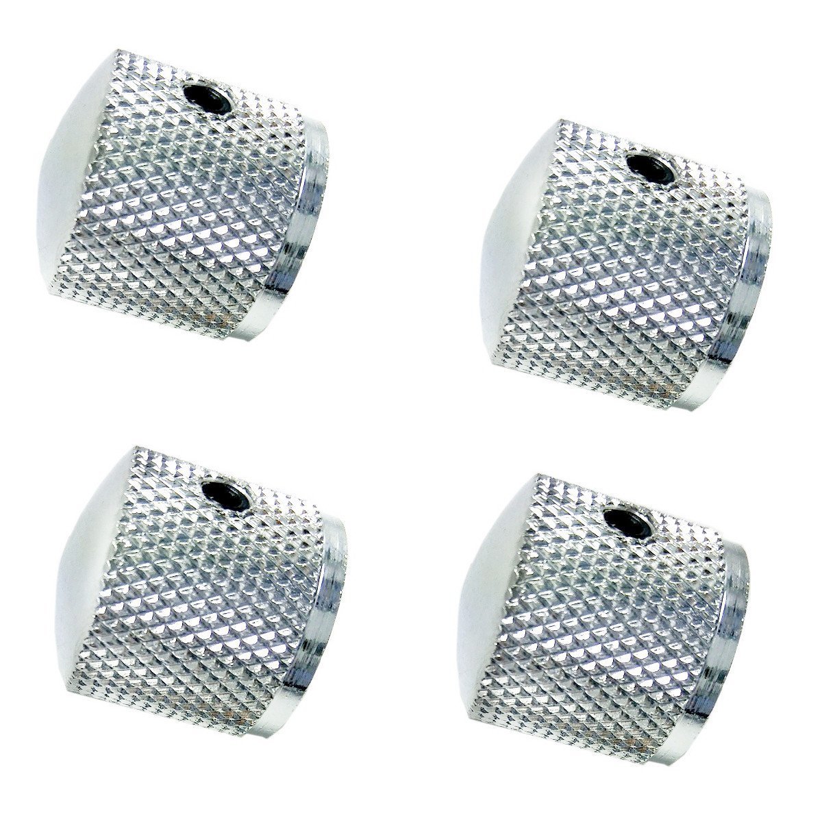 JIANZHENKEJI Pack of 4pcs Chrome Knob Volume Tone Control Knobs with 1pcs Allen Keys Screws Set for Electric Guitar Bass Screw Type(Chrome)