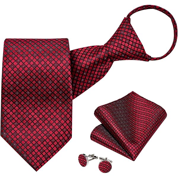 Lovacely Pre-Tied Zipper Necktie For Men – 3.15 Inch Silk Woven Paisley Design, One Size Fits Most - View #5