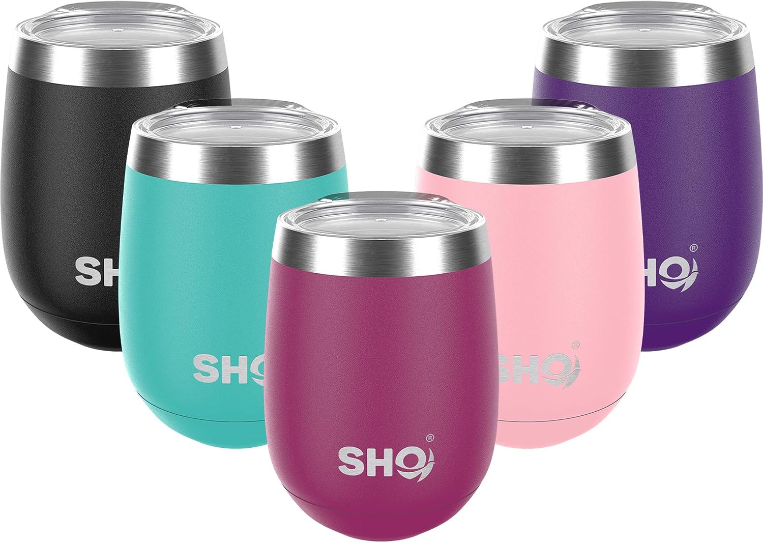 SHO Pacto, Ultimate Insulated Stainless Steel Reusable Coffee Cup & Stemless Wine Tumbler, 4 Hours Hot, 8 Hours Cold, 360ml