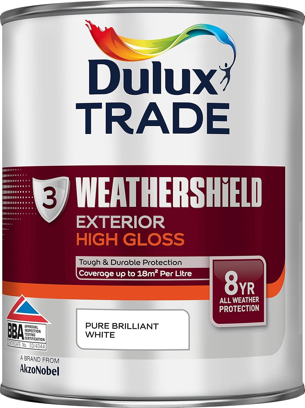 Dulux Trade Weathershield Exterior High Gloss White 1 Litre