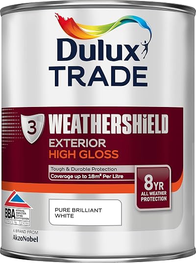 Dulux Trade Weathershield Exterior High Gloss White 1 Litre