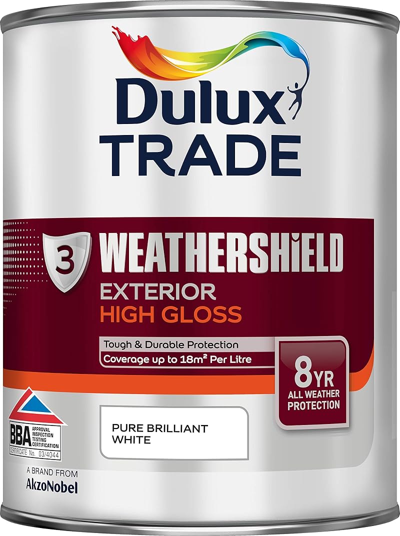 Dulux Trade Weathershield Exterior High Gloss White 1 Litre