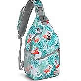 ZOMAKE Sling Bag,Small Crossbody Sling Backpack,Water Resistant Shoulder Daypack for Travel,Anti Thief Chest Bag for Hiking(Flamingo Blue)