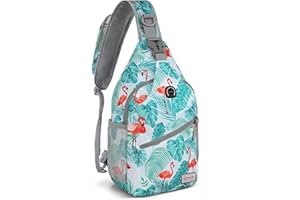 ZOMAKE Sling Bag,Small Crossbody Sling Backpack,Water Resistant Shoulder Daypack for Travel,Anti Thief Chest Bag for Hiking(Flamingo Blue)