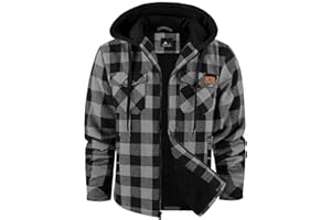 onedog Flannel Jacket for Men Full Zip Up Plaid Sherpa Lined Winter Warm Heavyweight Jacket With Pockets