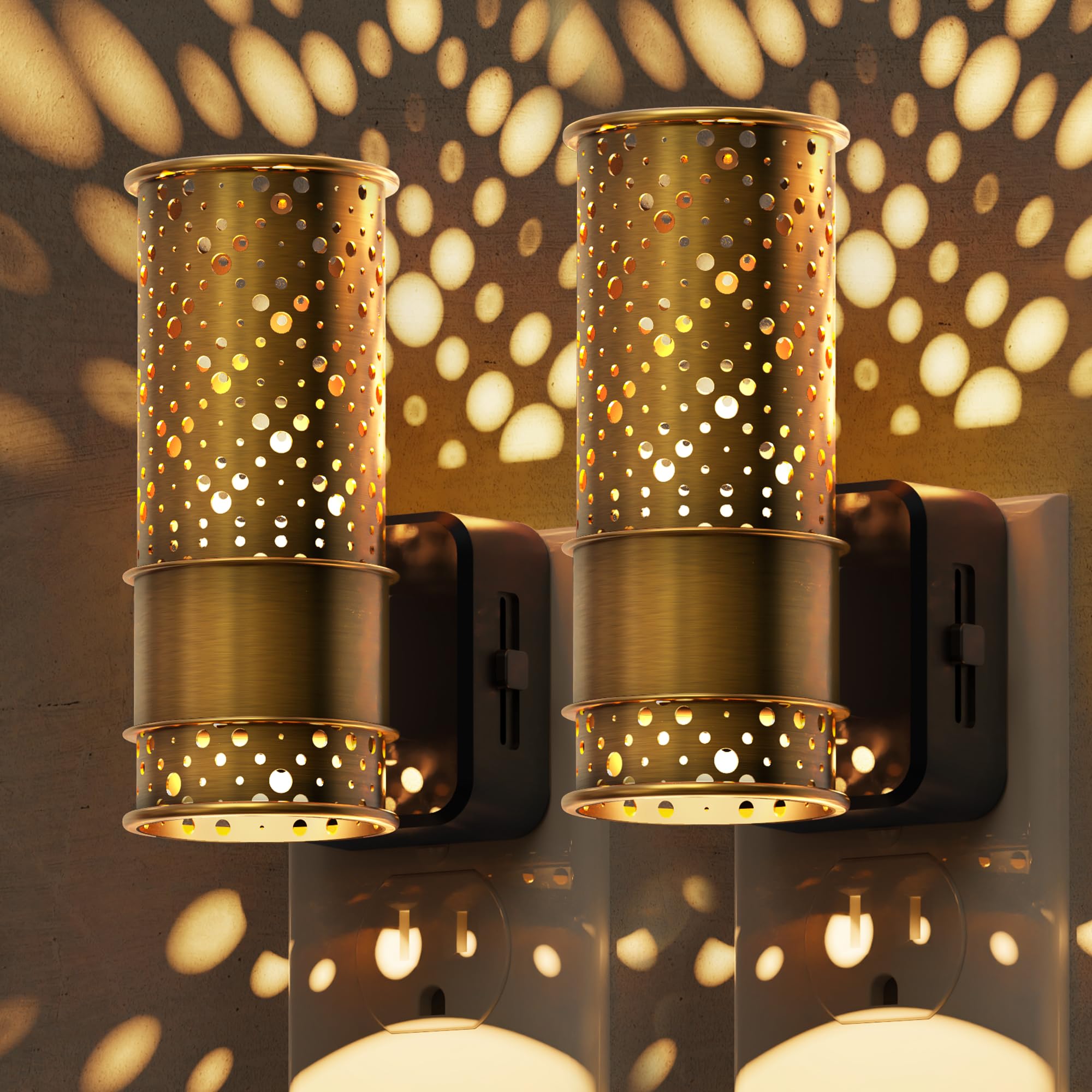 L LOHAS LED Night Light, 2 Pack Dimmable Night Lights Plug into Wall, Vintage Nightlight with Light Sensor, Soft White, 0-100LM Plug in Aesthetic Night Light for Adults Bathroom Hallway Gift Image