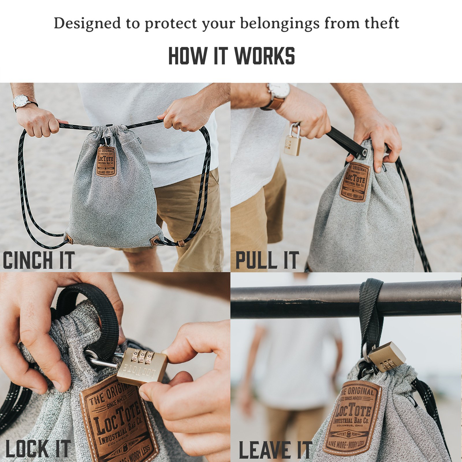 Flak Sack Ⅱ - Anti Theft Backpack | Cut-Resistant Bag with Double Steel Locking LOCTOTE Flak Sack The Original Theft Resistant Drawstring  main image 4