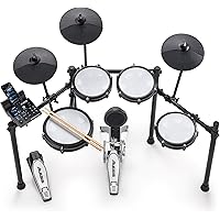 Alesis Nitro Max Kit Electric Drum Set with Quiet Mesh Pads, 10" Dual Zone Snare, Bluetooth, 440+ Authentic Sounds, Drumeo, U