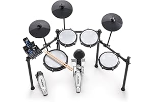 Alesis Nitro Max Kit Electric Drum Set with Quiet Mesh Pads, 10" Dual Zone Snare, Bluetooth, 440+ Authentic Sounds, Drumeo, U