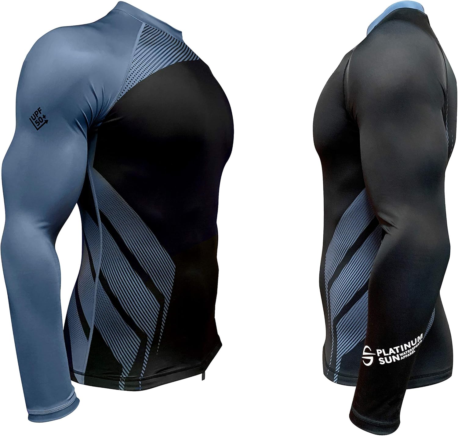 Mens Rash Guard Long Sleeve Surf Shirt Swimsuit - Quick Dry Sun Protection Clothing UPF 50+: Clothing