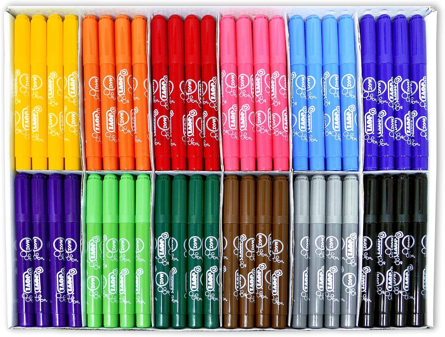 Jovi Thick Felt Tip Pens 5.8mm Washable Push Resistant Tip Bulk Pack of 96, assorted colours - Image 4