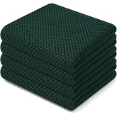 Homaxy 100% Cotton Waffle Weave Kitchen Dish Towels 4-Pack, Blackish Green | 13 x 28 Inches, Ultra Soft Absorbent Dish Towels, Quick Drying Cleaning Towels