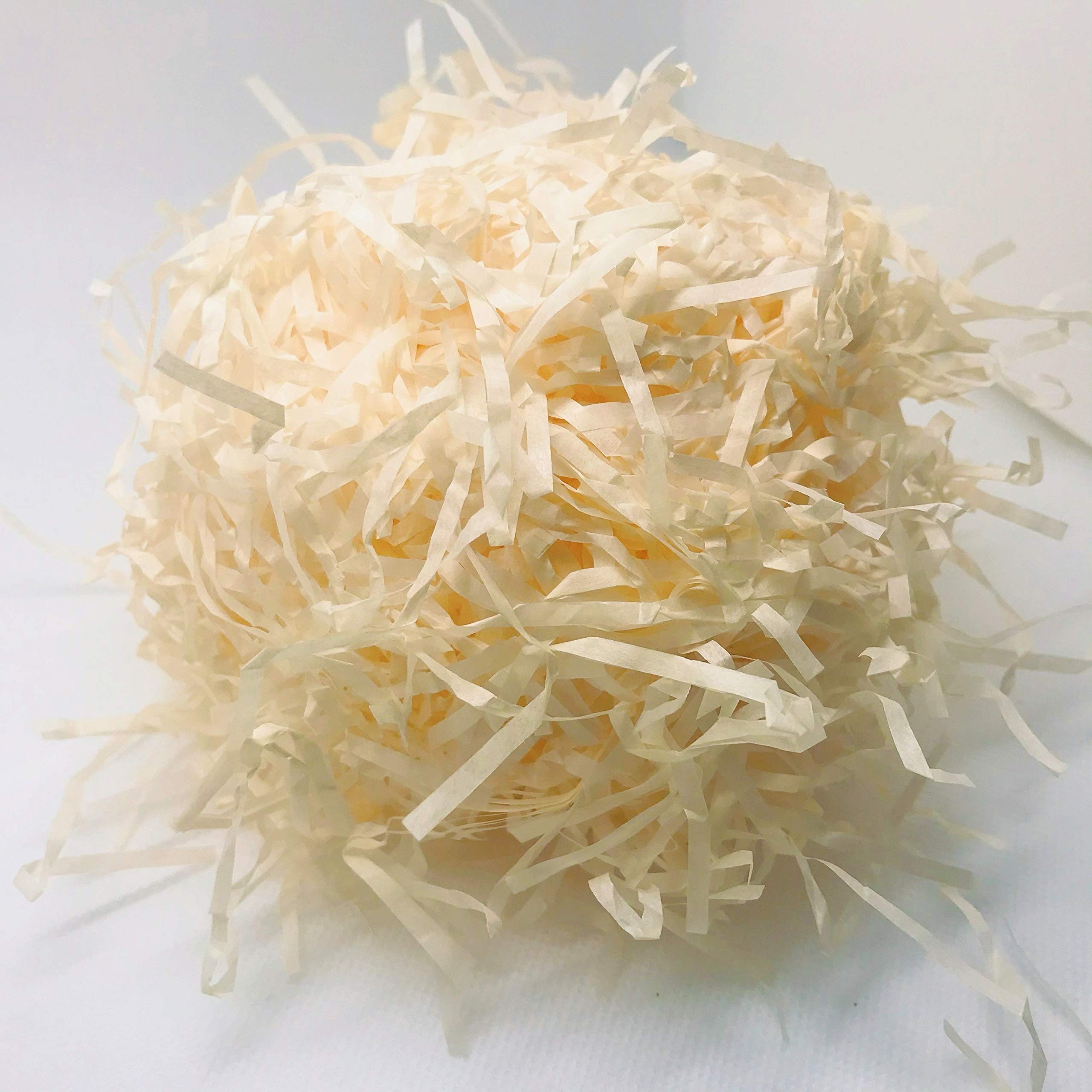 InsideMyNest Coloured Shredded Tissue Paper Shred Gift Box Basket Hamper (100g) (Cornish Cream)