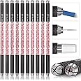 Microblading Supplies 10 Piece Double Sided Manual Tattoo Pen Kit for Permanent Makeup Supplies | Durable Aluminum Pen With Lock-Pin Tech & Ergonomic Grip | Shape Eye Brows, Black