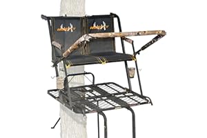 Muddy 2-Person Nexus XTL Steel Ladder Tree Stand, 20 ft Tall, 500 lb Capacity - Heavy-Duty Hunting Treestand with Flex-Tek Se