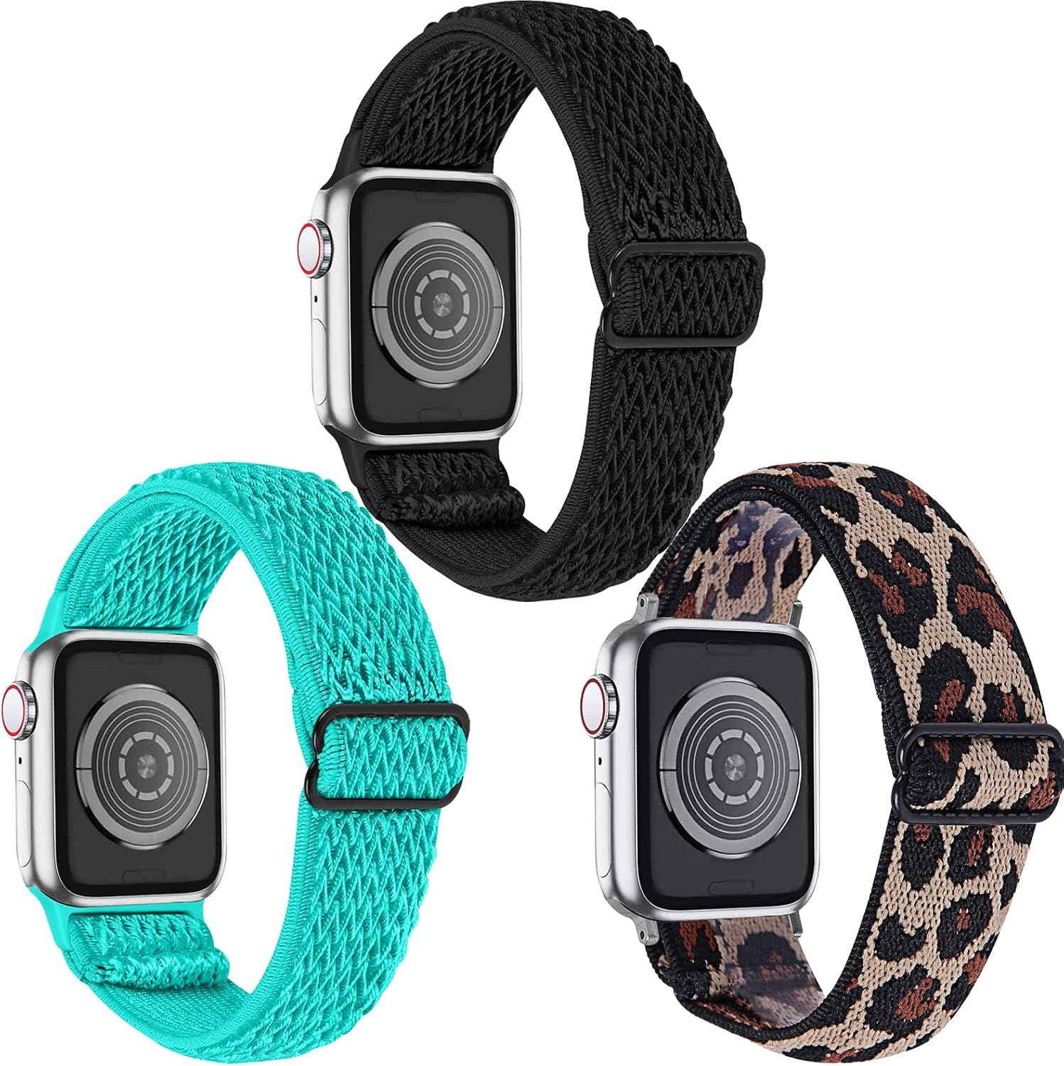 HAYUL Compatible with Apple Watch Band 38mm 40mm 42mm 44mm, Elastic Adjustable Braided Nylon Stretchy Sport Bands Wristband Replacement for iWatch Series 6/5/4/3/2/1 & iWatch SE Women Men