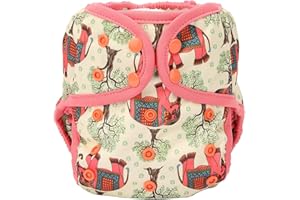 One Size Cloth Diaper Cover Snap with Double Gusset (Red Elephant)