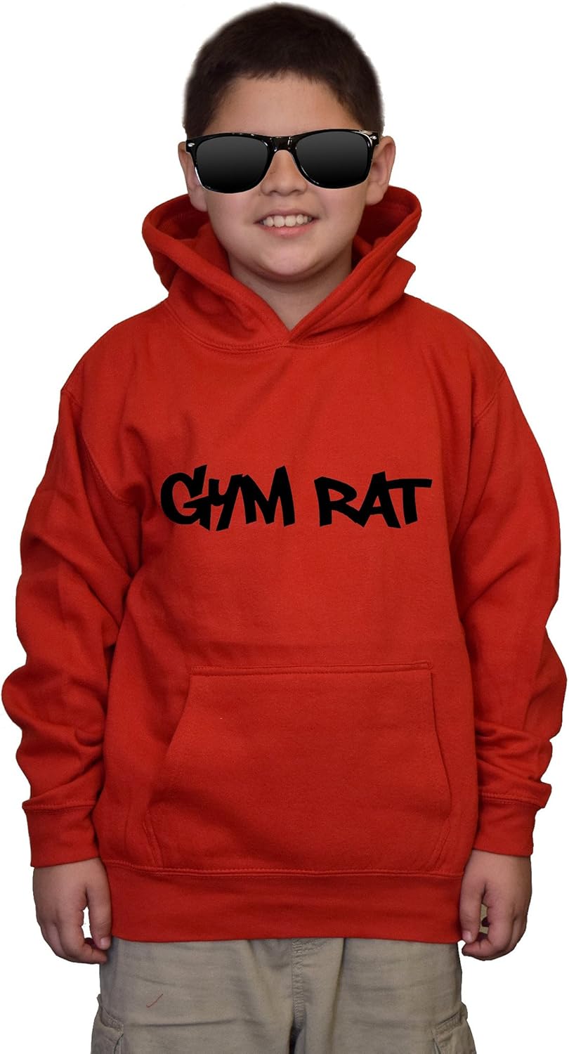 Youth Gym Rat V123 Red Kids Sweatshirt Hoodie Clothing