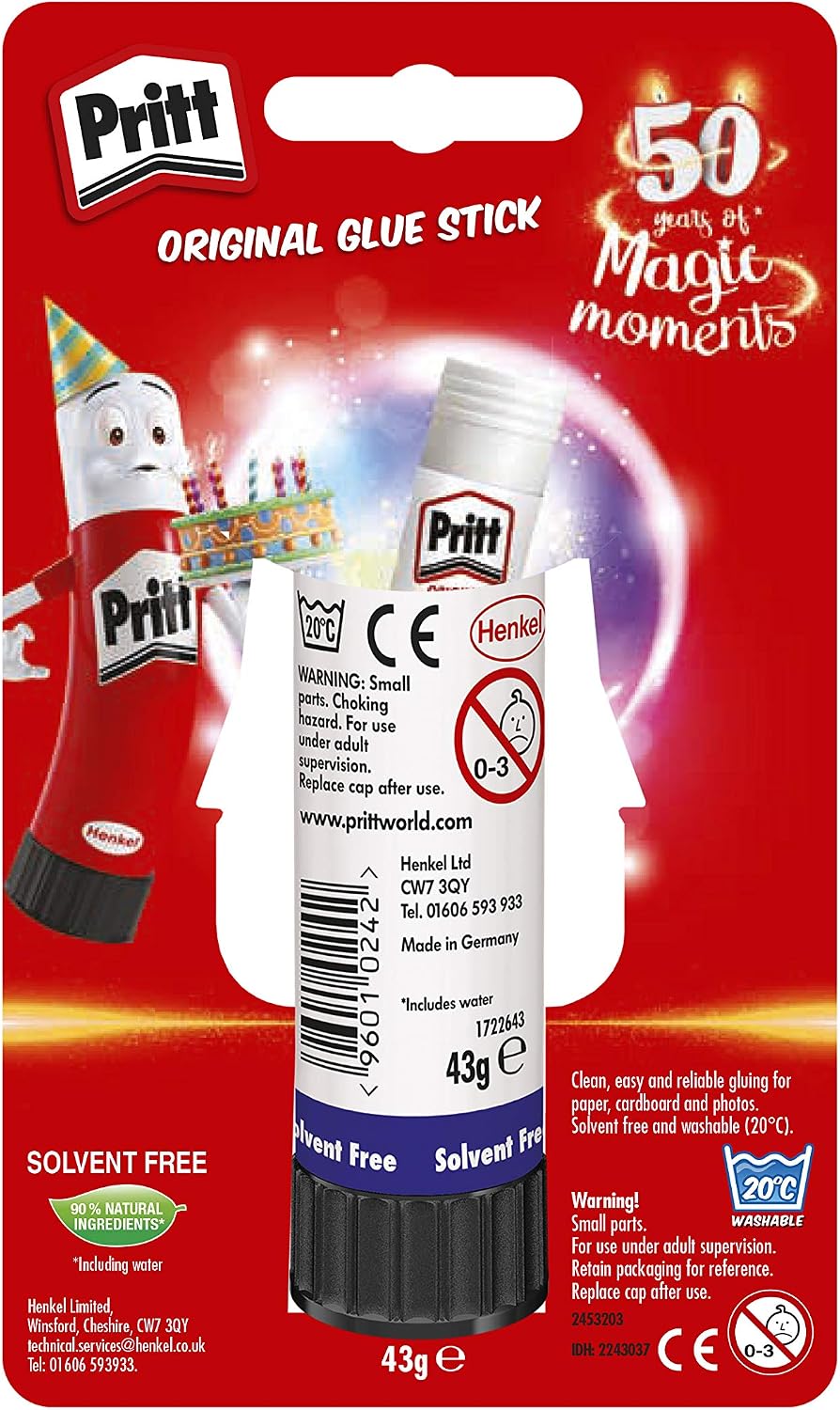 Pritt Glue Stick, Safe & Child-Friendly Craft Glue for Arts & Crafts Activities - Image 3