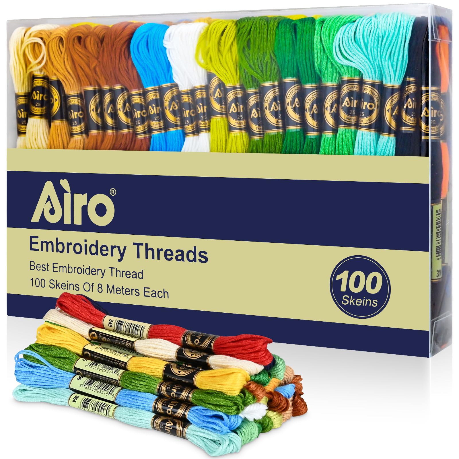 Photo 1 of 100 Skeins Embroidery Floss - 100 Color Rainbow Cross Stitch Thread, 26.3ft Each Skein Embroidery Cotton Thread for Cross Stitch, Embroidery, Craft Floss, Bracelet Making (100)