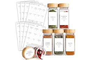 SAVVY & SORTED 127 Spanish Spice Labels Stickers Preprinted Waterproof, Spice Jar Labels Written in Spanish, Round & Rectangle Seasoning Label for Jars, Pantry Organization, Etiquetas de Especias en Español