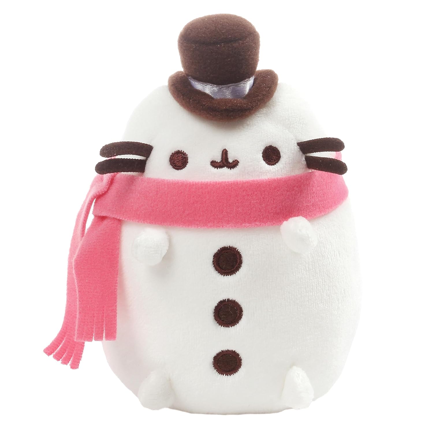 Gund Pusheen Christmas Snowman Plush, White, 6", Animals