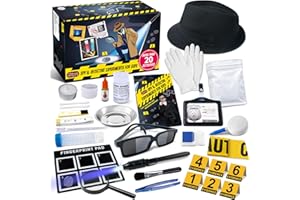 UNGLINGA Kids Spy Kit Detective Set Over 20 Activities - Fingerprint Toys Gifts for 4 5 6 7 8 9 10 11 12 Years Old Boys Girls Science Experiments