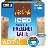 McCafe ICED One Step Hazelnut Latte, Keurig Single Serve K-Cup Pods, 60 Count (6 Packs of 10)