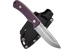 BPSKNIVES BPS Knives Beta - D2 Tactical Knife with Micarta Handle - Tactical Fixed Blade Knife - Survival Knife with Sheath - EDC Outdoor - Military Knife with Sheath