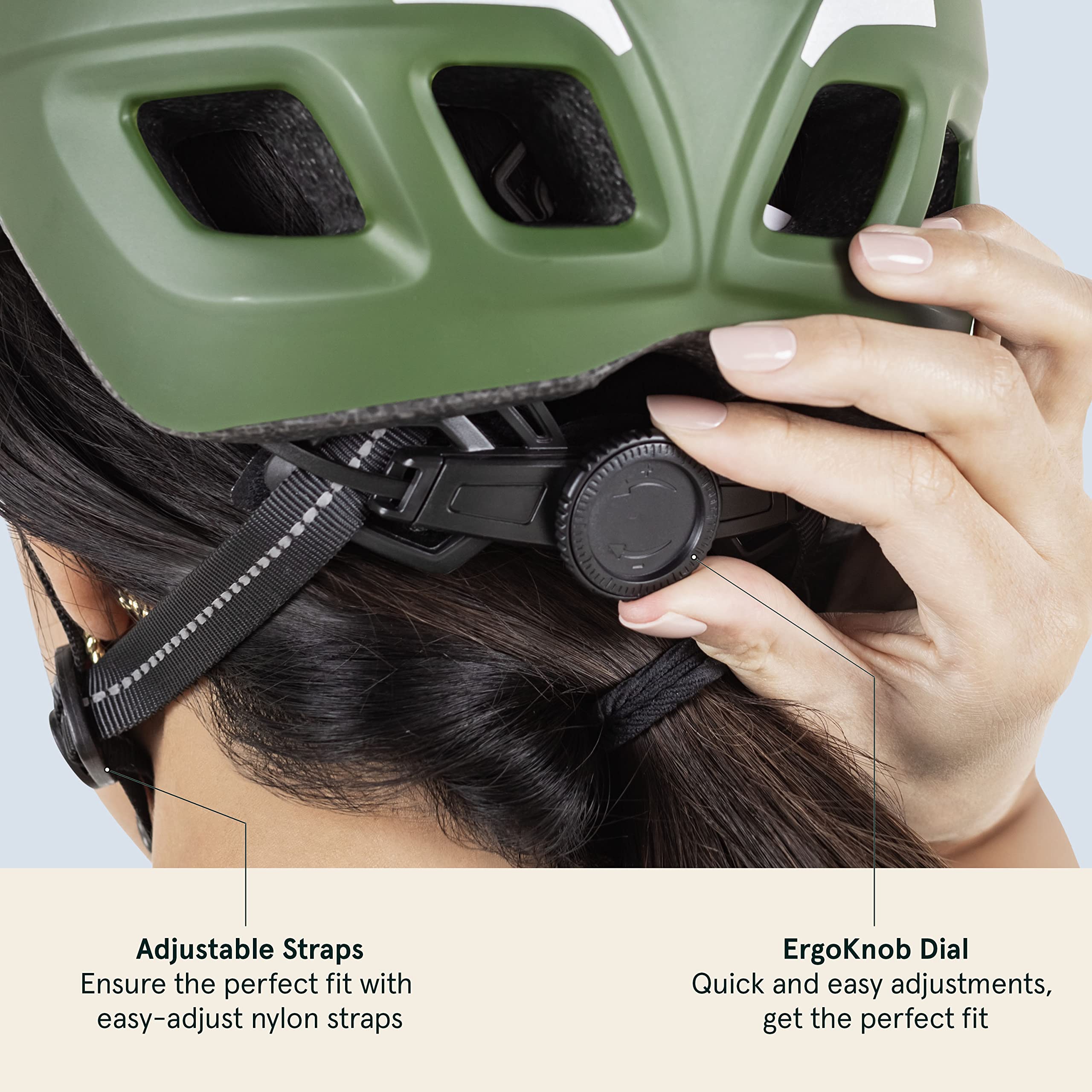 Lennon Bike Helmet with LED Safety Light Adjustable Dial & Removable Visor
