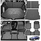 Powerty Floor Mat for Toyota RAV4 2019-2025, All Weather Cargo Mat Trunk Mat Liner with Backrest Mat Replacement for 2019-2025 Toyota RAV4 Accessories (Trunk Mat+Backrest Mat+Floor Mat)