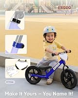 KRIDDO Toddler Balance Bike 12 Inch Blue for 18 Months to 5 Years view 4