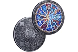 GIMILANG Twelve Constellations Sun Moon Challenge Coin Divination Coin Lucky Coin Lottery Ticket Scratcher Tool