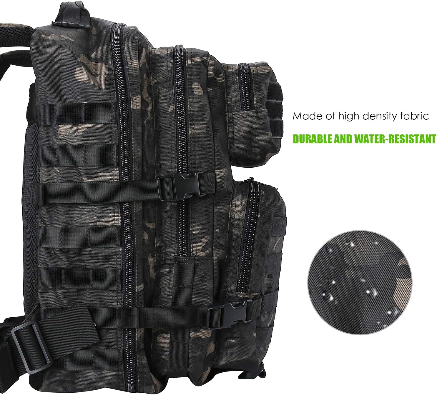 ProCase Military Tactical Assault Backpack Rucksacks, 40L Large Capacity MOLLE Army Pack Bag Go Bag - Image 3