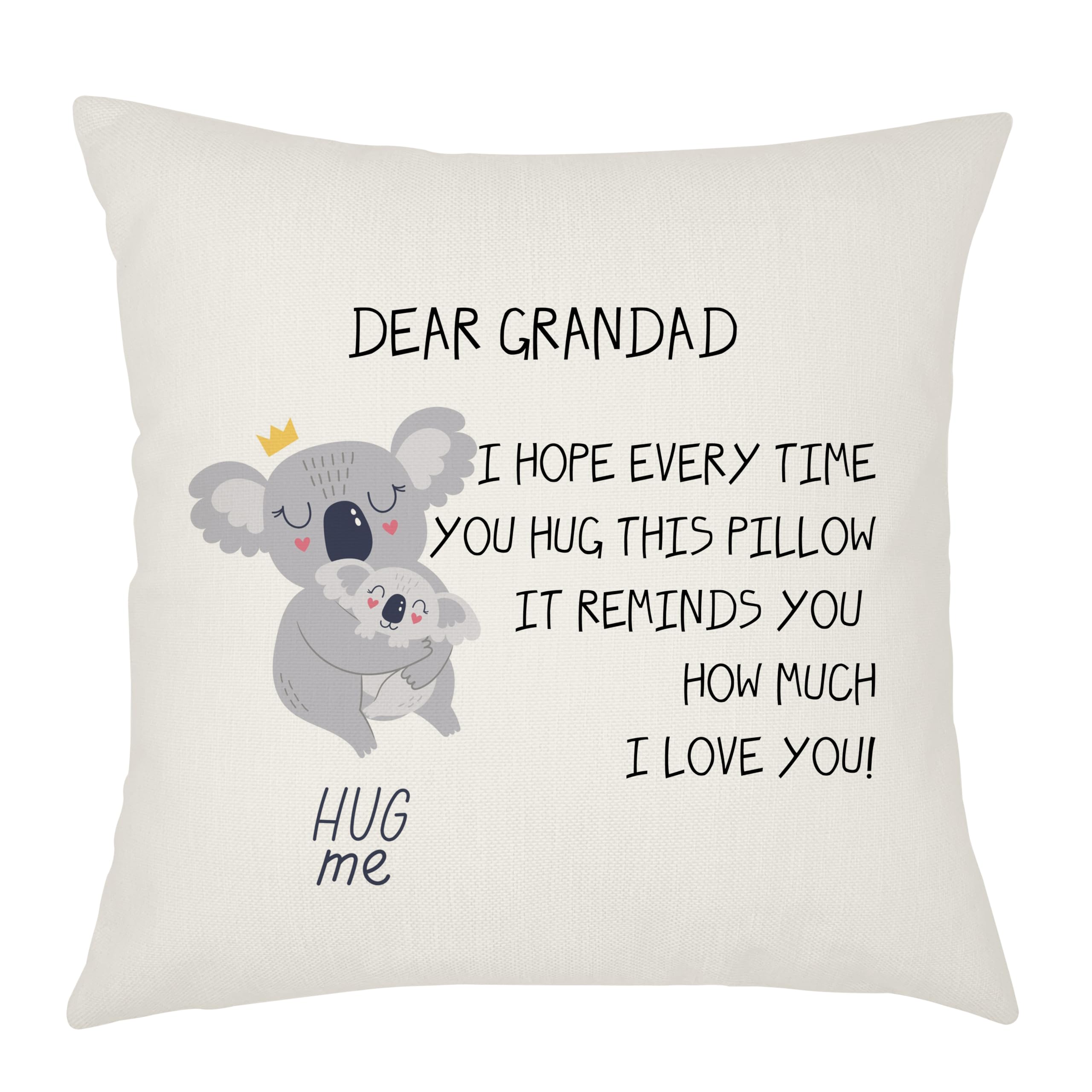 Weosan Grandad Gift from Granddaughter Grandson - Reminder Cushion Cover 45x45cm - I Love You Reminder for Grandad