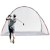 WishDirect Golf Net, 10 X 7 Ft Foldable Golf Practice Net with Side Barrier and Carrying Bag for Home Backyard Garage Practising Training Driving Chipping Swing