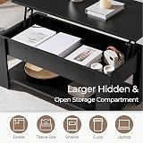 Yaheetech Lift Top Coffee Table with Storage Black view 6