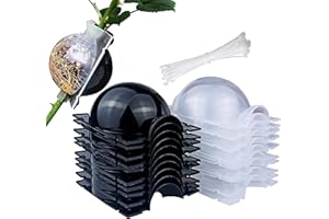 MIIIM 10 PCS Air Layering Propagation Kit with Zip Ties, Reusable Half Transparent Grafting Ball, Air Layering Pods Clear, Plant Rooting Grafting Box for Fast Propagation Plants (Medium)