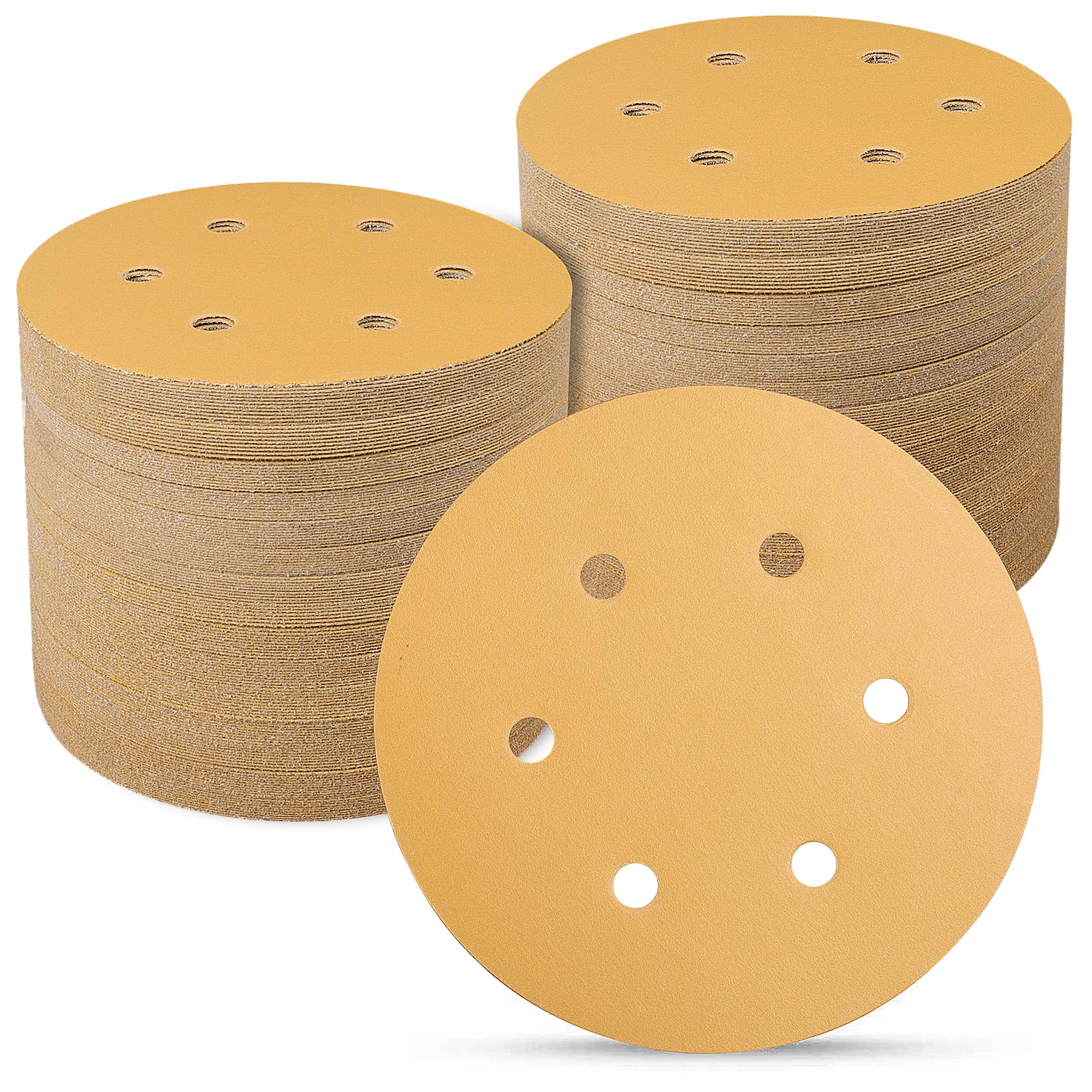 Sanding Discs 150mm 100 Pcs, 400 Grit 6 inch 6 Holes Hook and Loop Orbital Sander Discs, Sanding Pads for Random Orbital Sander Pads and All Oscillating Tools