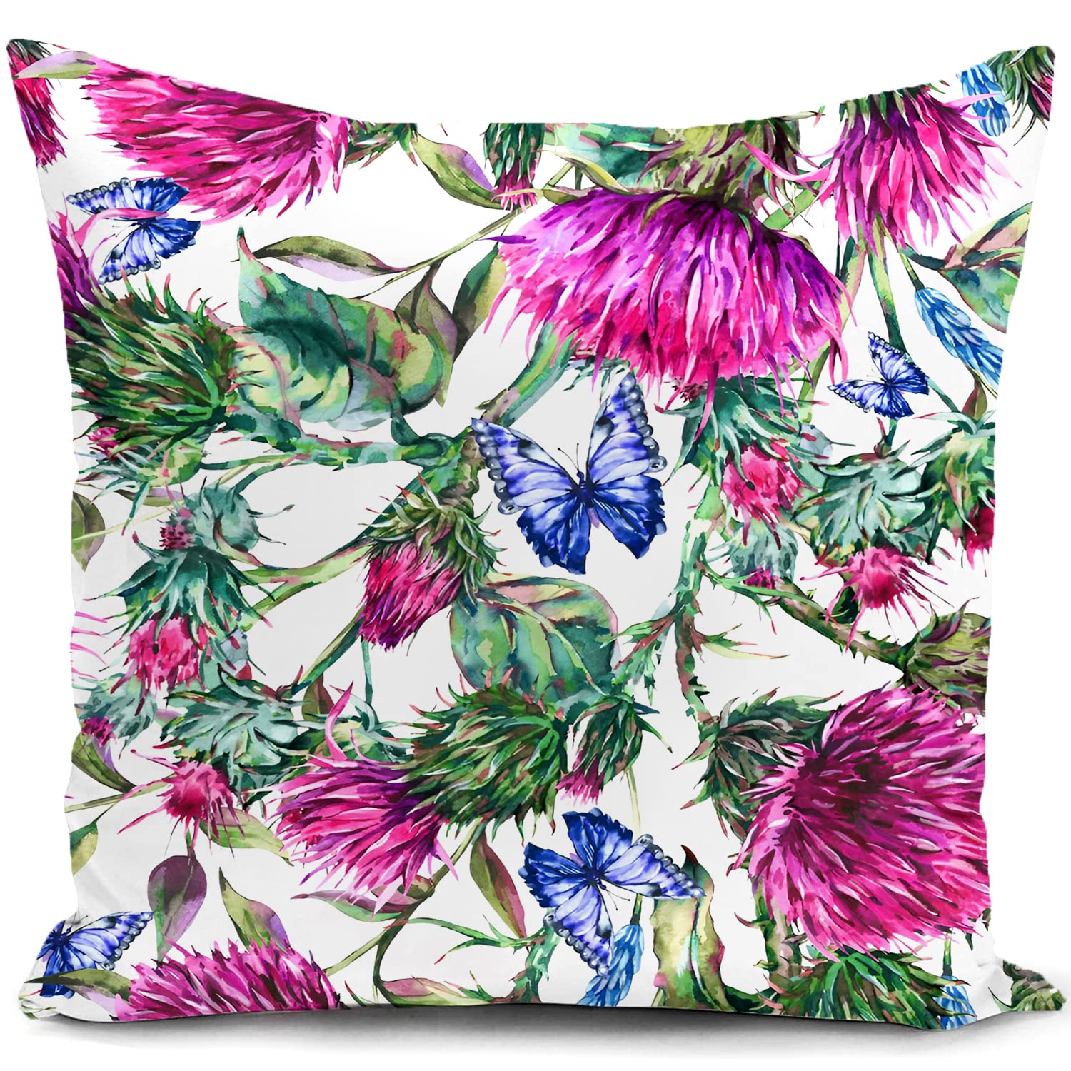 HUASHUZI Cushion Cover Flower of Scotland Scottish Gifts for Women Men Thistle Purple Outdoor Throw Pillow Case Home Decorate for Livingroom Couch Sofa Patio Furniture Decor 18"x18" — image 1