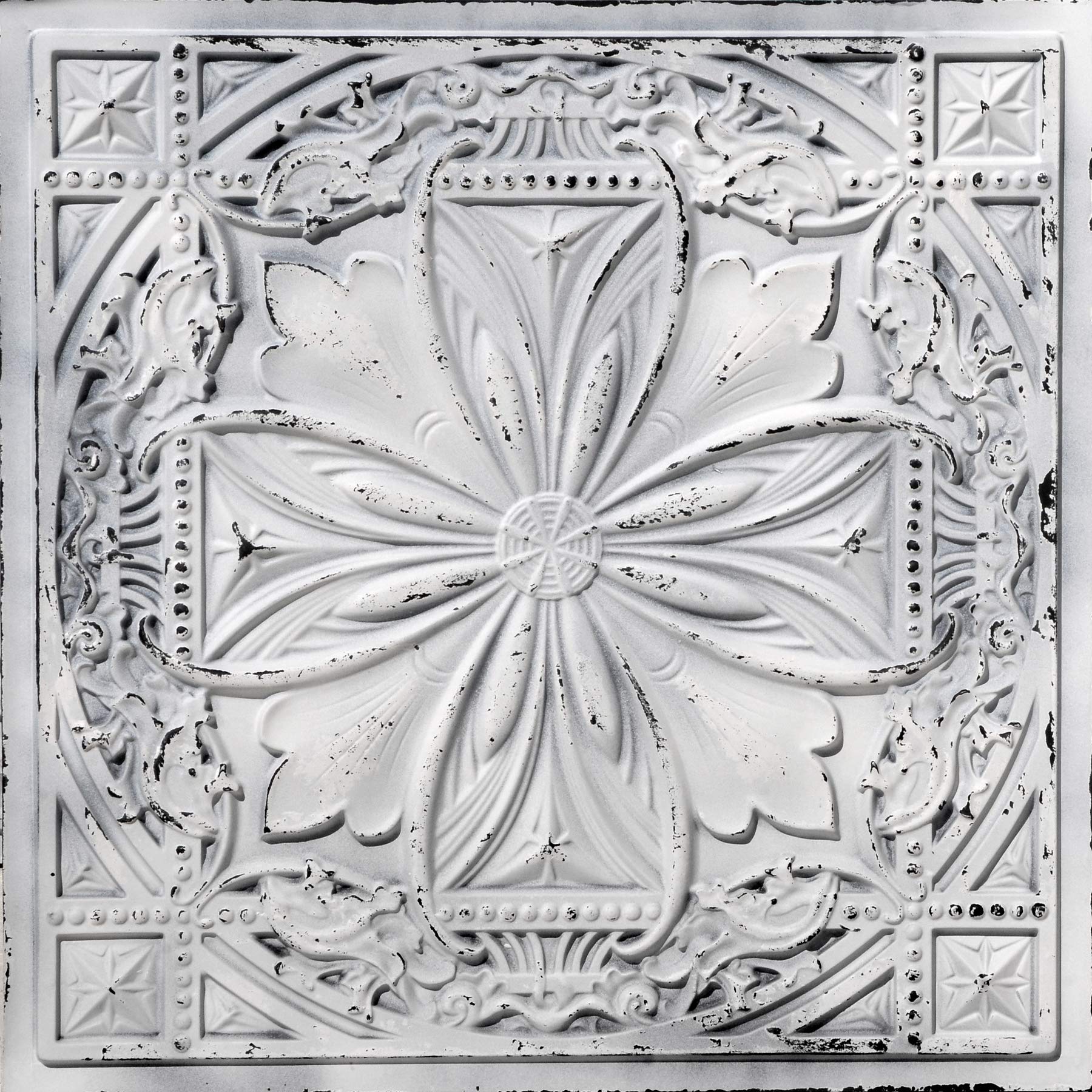 From Plain To Beautiful In Hours DCT10obw-24x24-25 Milan Ceiling Tile, Old Black White, 25