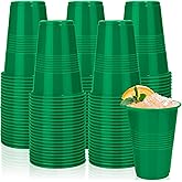 Kochorie 50 Pack Disposable Plastic Cups 16 Oz Solid Color Drinking Cups Party Supplies Strong and Sturdy Drinkware Cup For Birthday, Wedding, Christmas, Halloween & Daily Use, Green