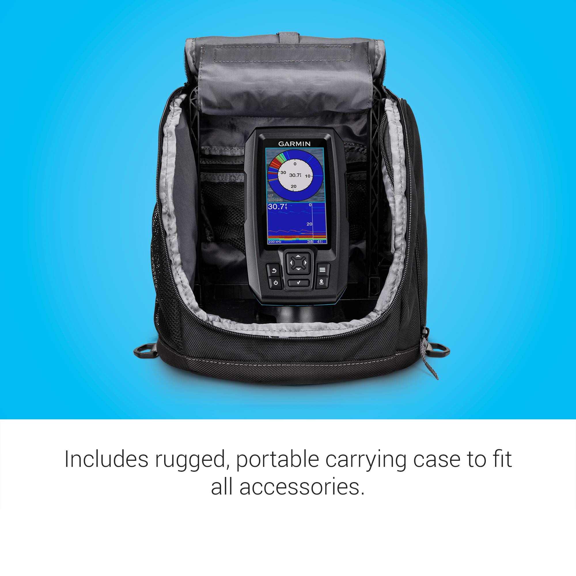 Garmin Striker Plus 4 Ice Fishing Bundle, Includes Portable Striker Plus 4 Fishfinder and Dual Beam-IF Transducer